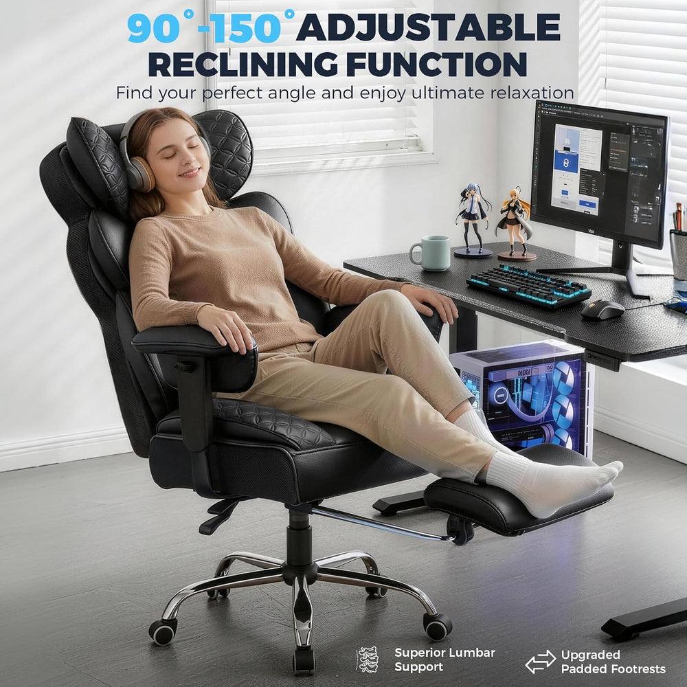 GTPLAYER Big and Tall Gaming Chair Ergonomic Heavy Duty Office Chair Racing S...