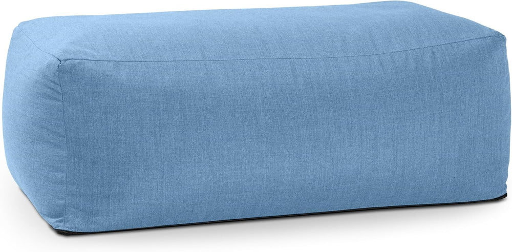 Jaxx Coza Ottoman - Large Outdoor Pouf & Footrest - Sunbrella, Ocean Blue