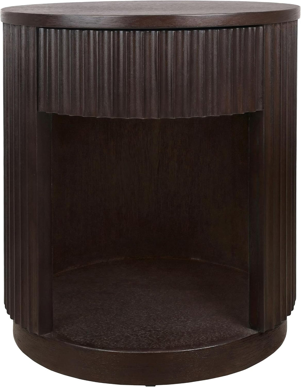 NPD Furniture Truro 19-Inch Round Accent Table with Storage Shelf, 2-Tier Sid...