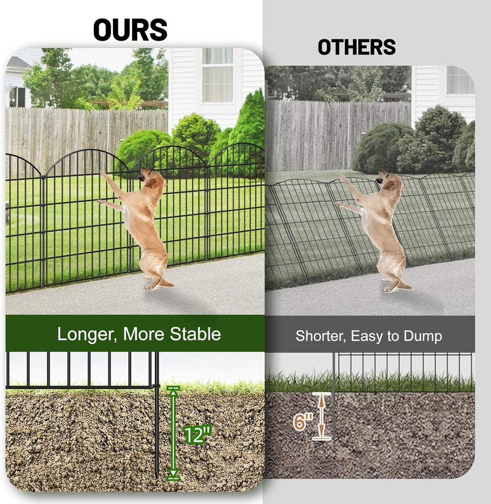 Metal Garden Fence 36 in x 23.3 ft, Dog Fence Outdoor for Yard