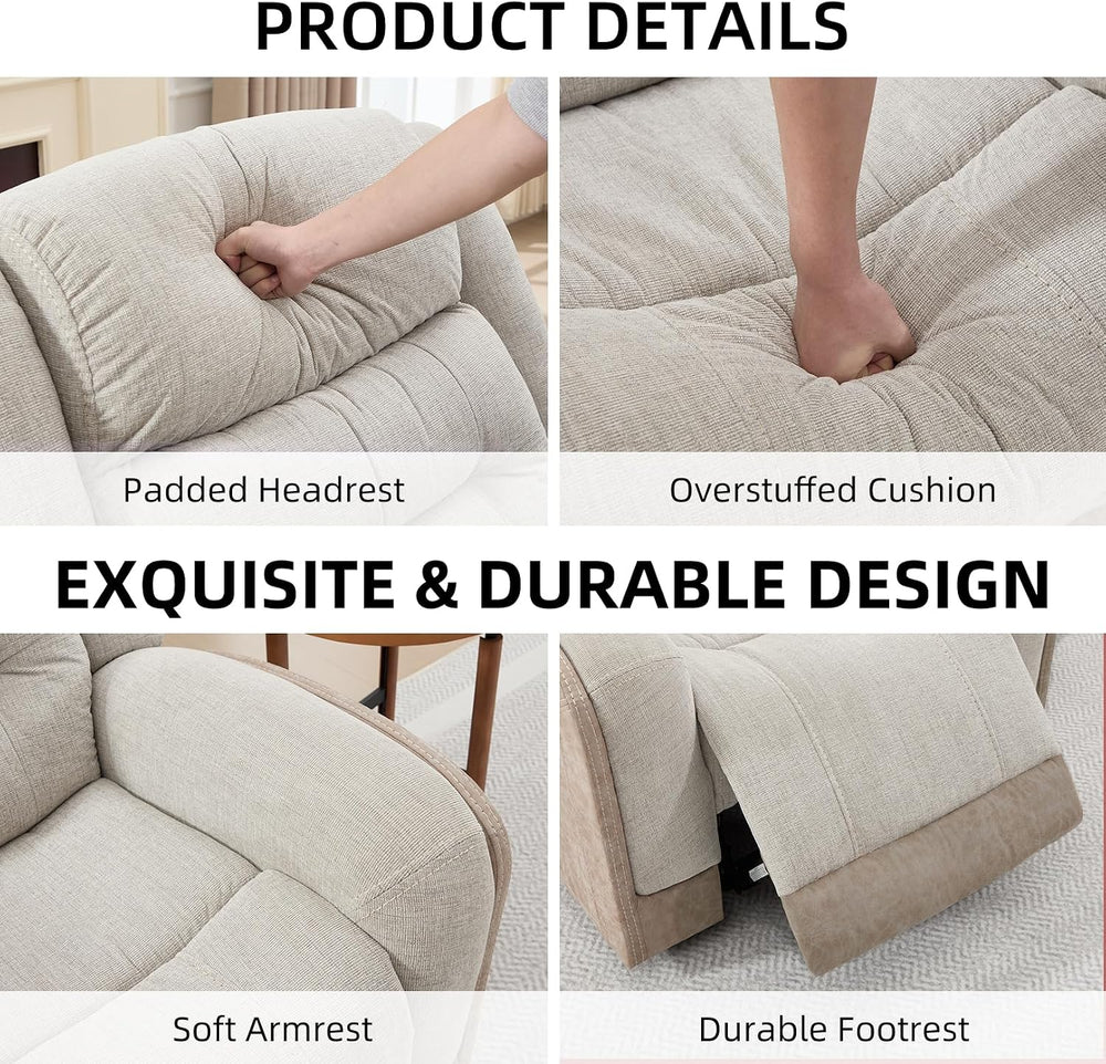 EBELLO 2 Piece Manual Recliner Sofa Set, 1 Loveseat with Center Console, Hidd...