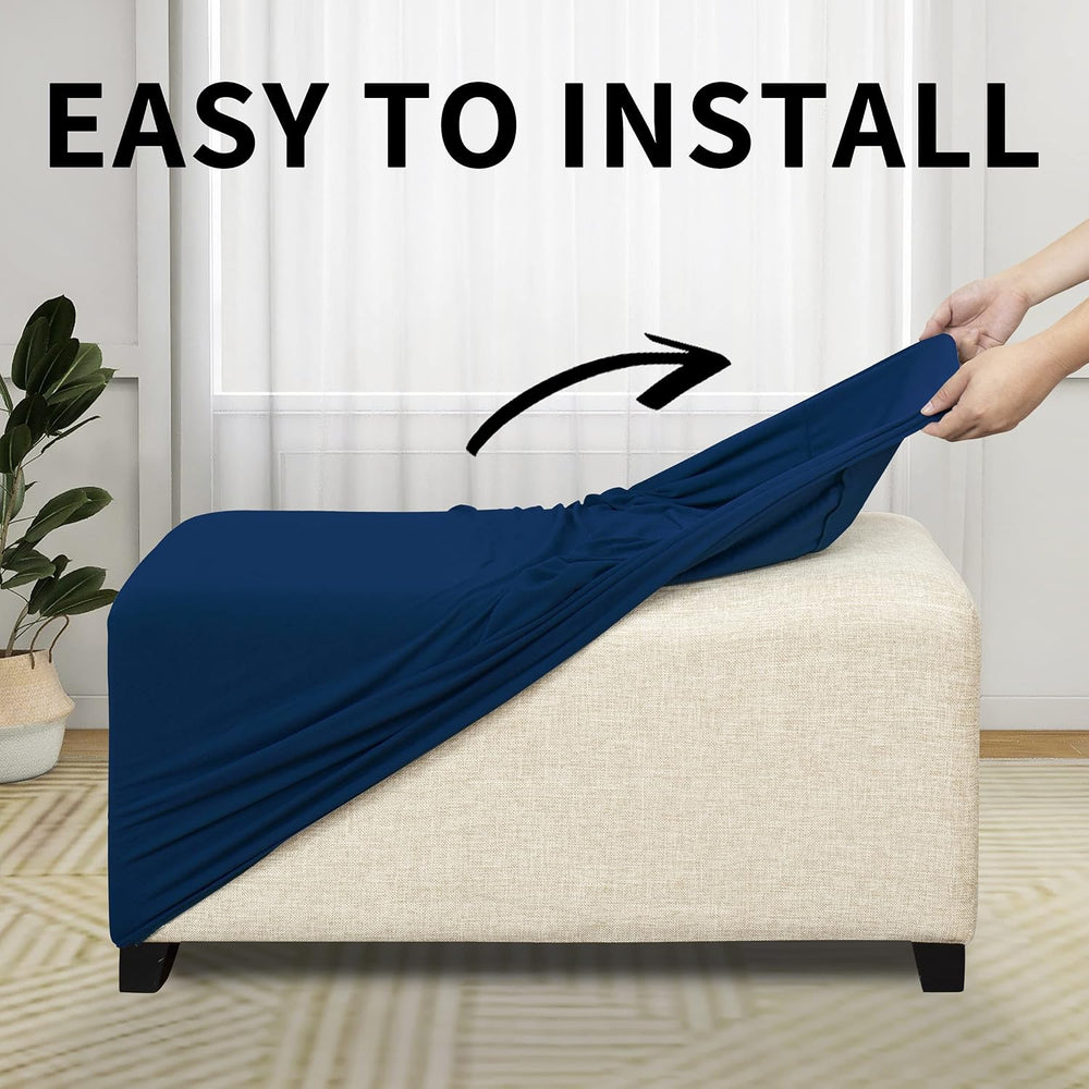 Easy-Going Waterproof Stretch 40x40x15inch Square Ottoman Cover Footstool