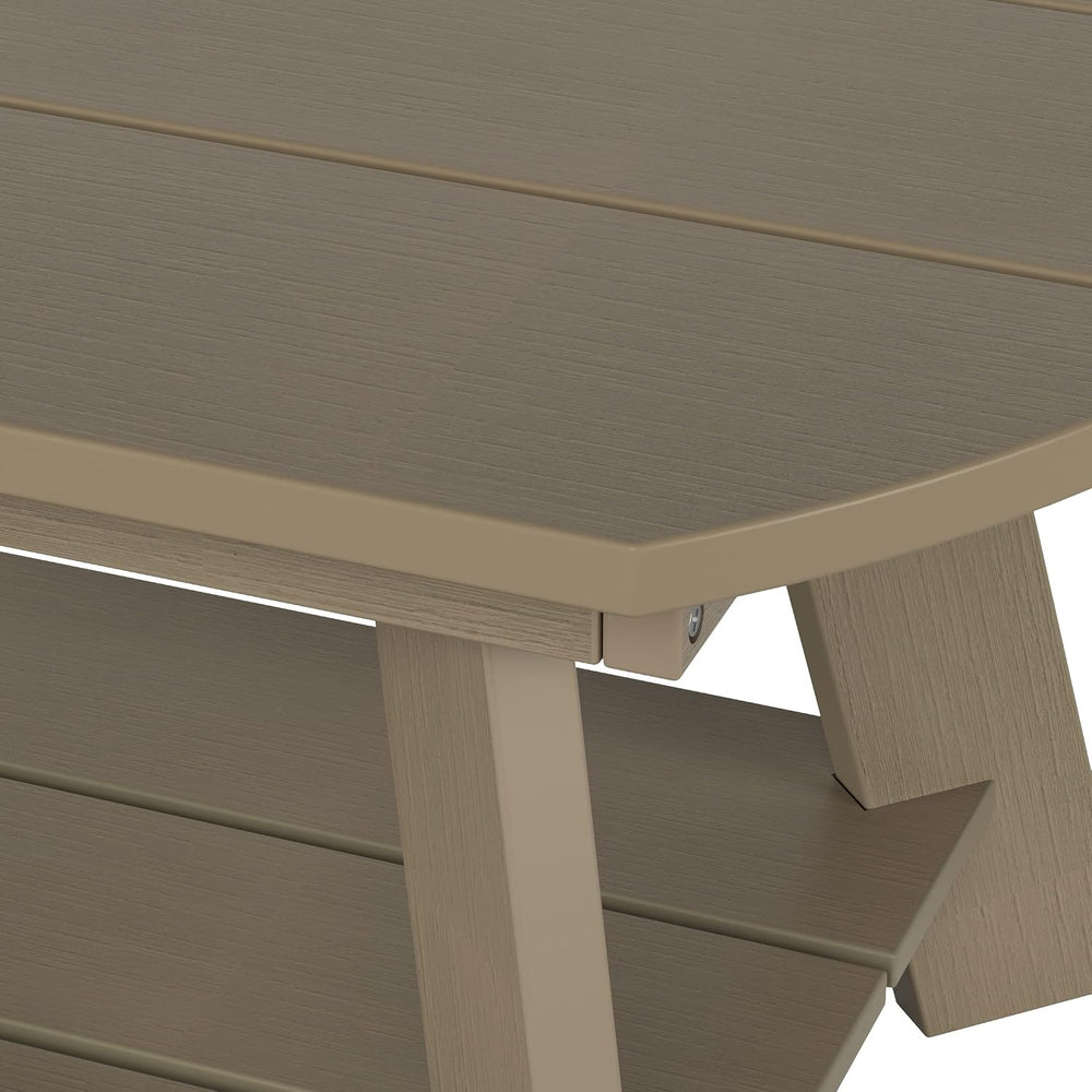 WestinTrends Tuscany Outdoor Coffee Table, All Weather HIPS 2 Tier Patio Adir...