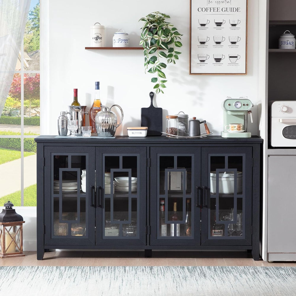 Joaxswe Large Sideboard Buffet Cabinet with Storage, 63" Farmhouse Crede...