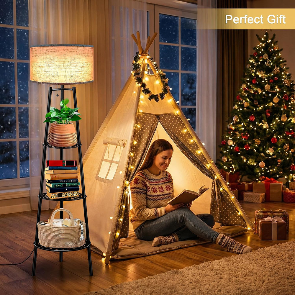 ZQQLITE Floor Lamp with Shelves for Living Room, Standing Lamp,Tall Lamp, Amp...