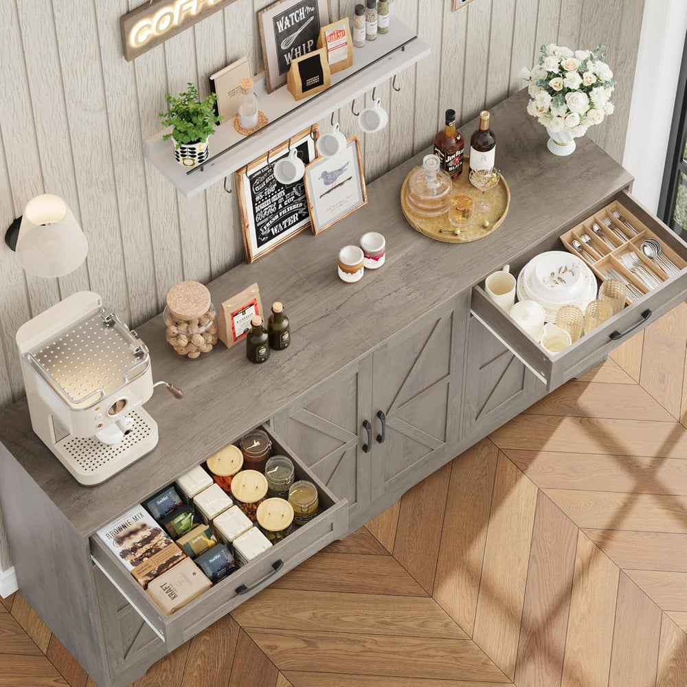 BOTLOG 71” Large Sideboard Buffet Cabinet with Storage