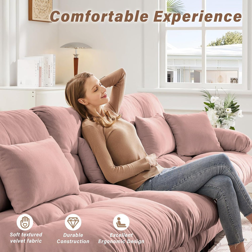 SoarFlash L Shaped Couches for Living Room, Small Sectional Sofa Set with Rev...