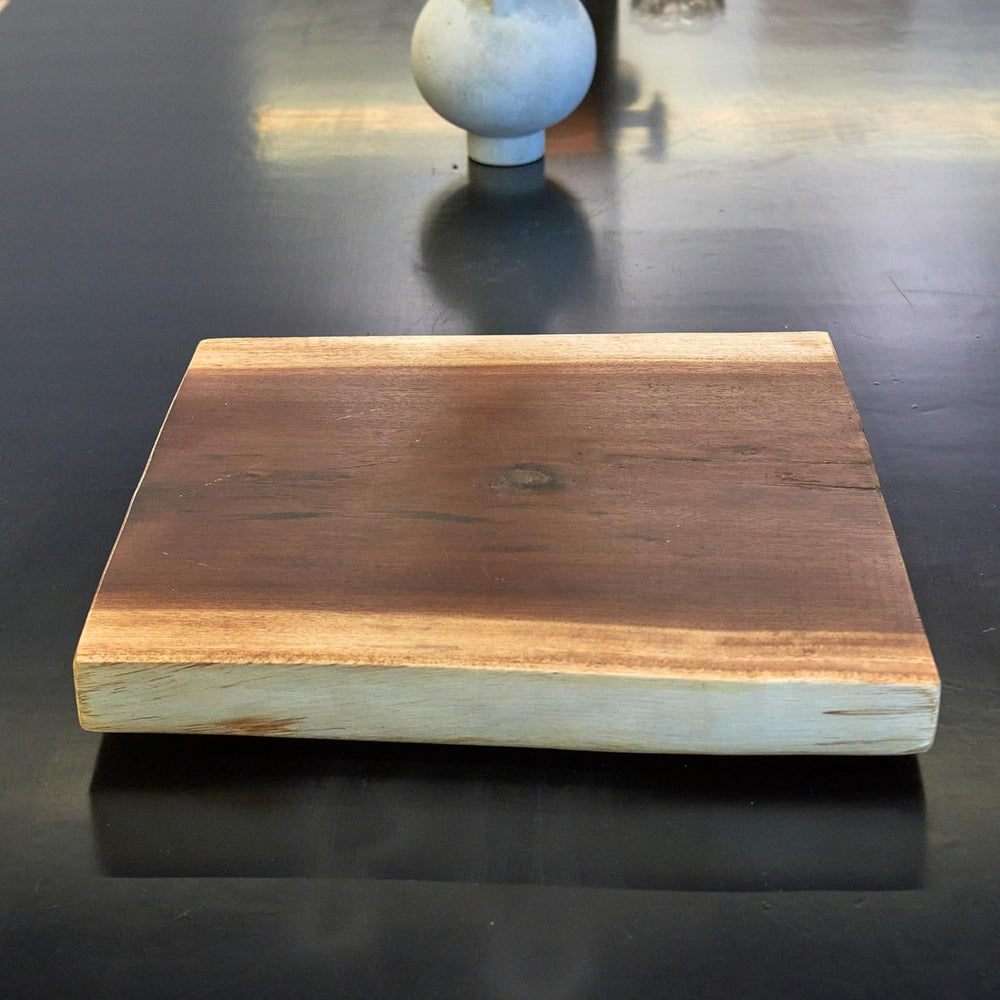 Square Teak Wood Slice Slab Side Table Top 17.7"x17.7"x1.96" L...