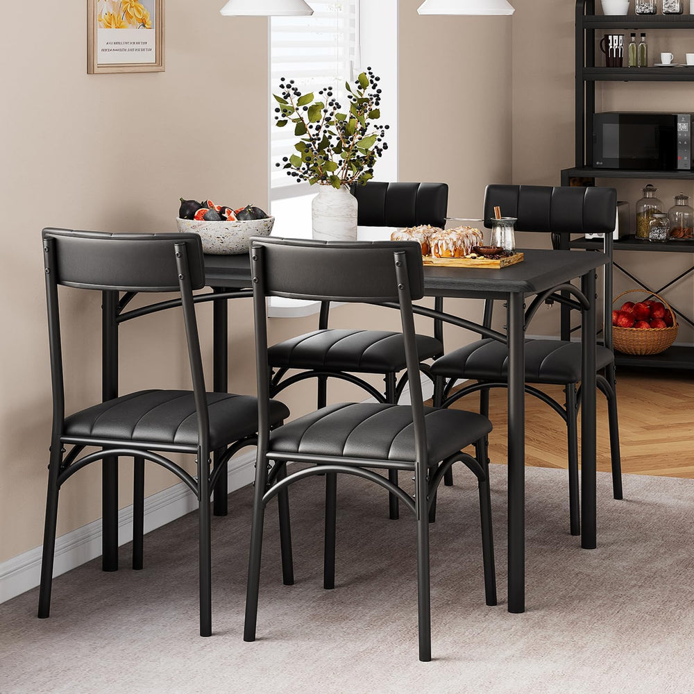 Amyove Kitchen Table and Chairs for 4, Dining Table Set for 4 with Upholstere...