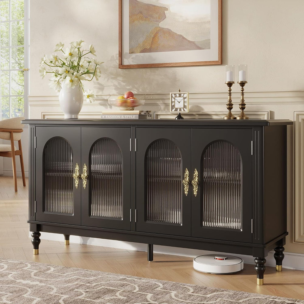 iPormis Fluted Arched Buffet Cabinet with Storage, 59" Modern Sideboard ...