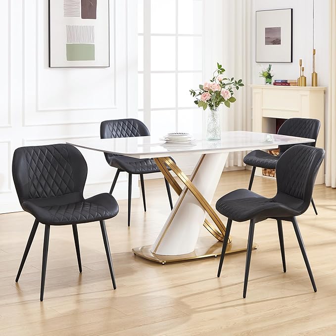 Dining Chairs Set of 8, Comfy Modern Dining Chairs with Thick Cushions, Uphol...