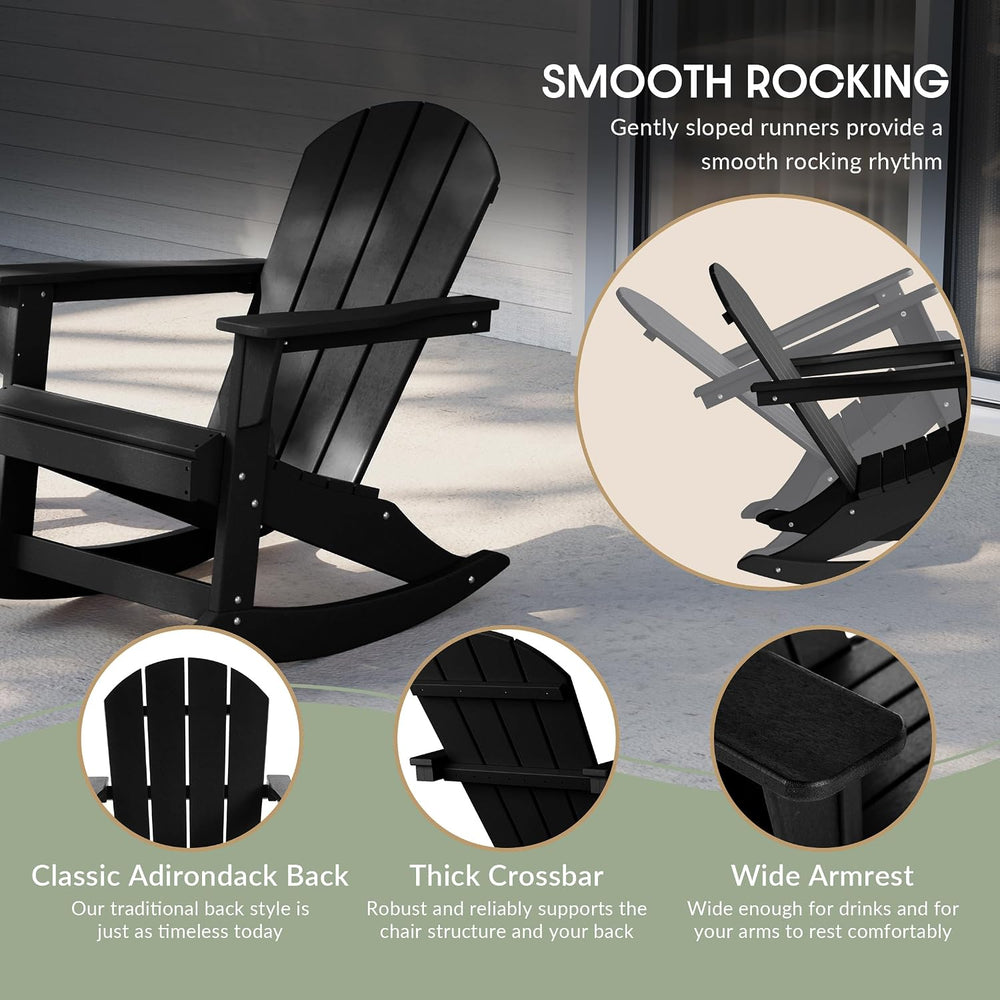 WestinTrends Malibu Outdoor Patio Porch Rocking Adirondack Chair (Set of 4), ...