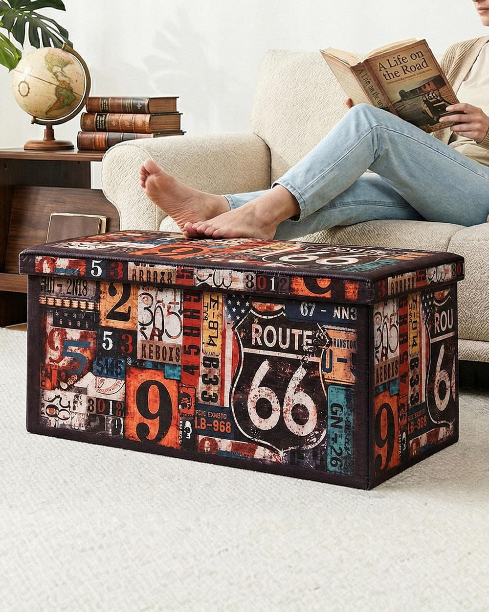 B FSOBEIIALEO Folding Storage Ottoman Bench, 30" Ottoman with Storage | ...