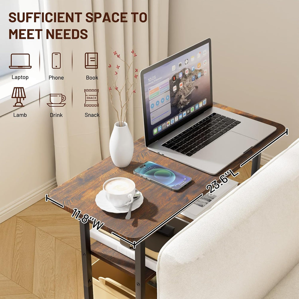 SLEEPING LAMB Side Table for Living Room, 3-Tier End Table for Small Space wi...