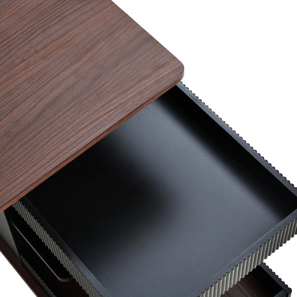 Adjustable Lift-Top End Table with Storage, 360° Rotating Design & Lockab...