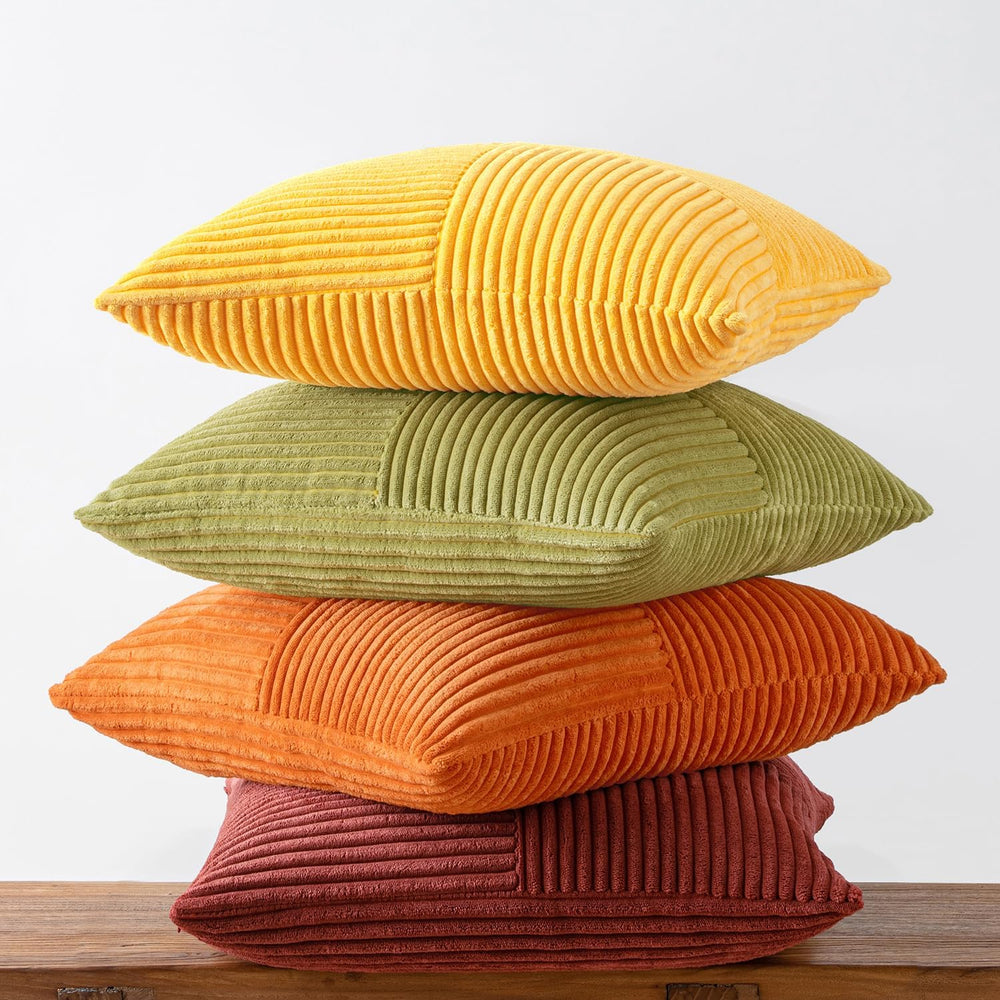 MIULEE Fall Yellow Orange Rust Throw Pillow Covers 18x18 Inch 4 Packs Boho Fa...