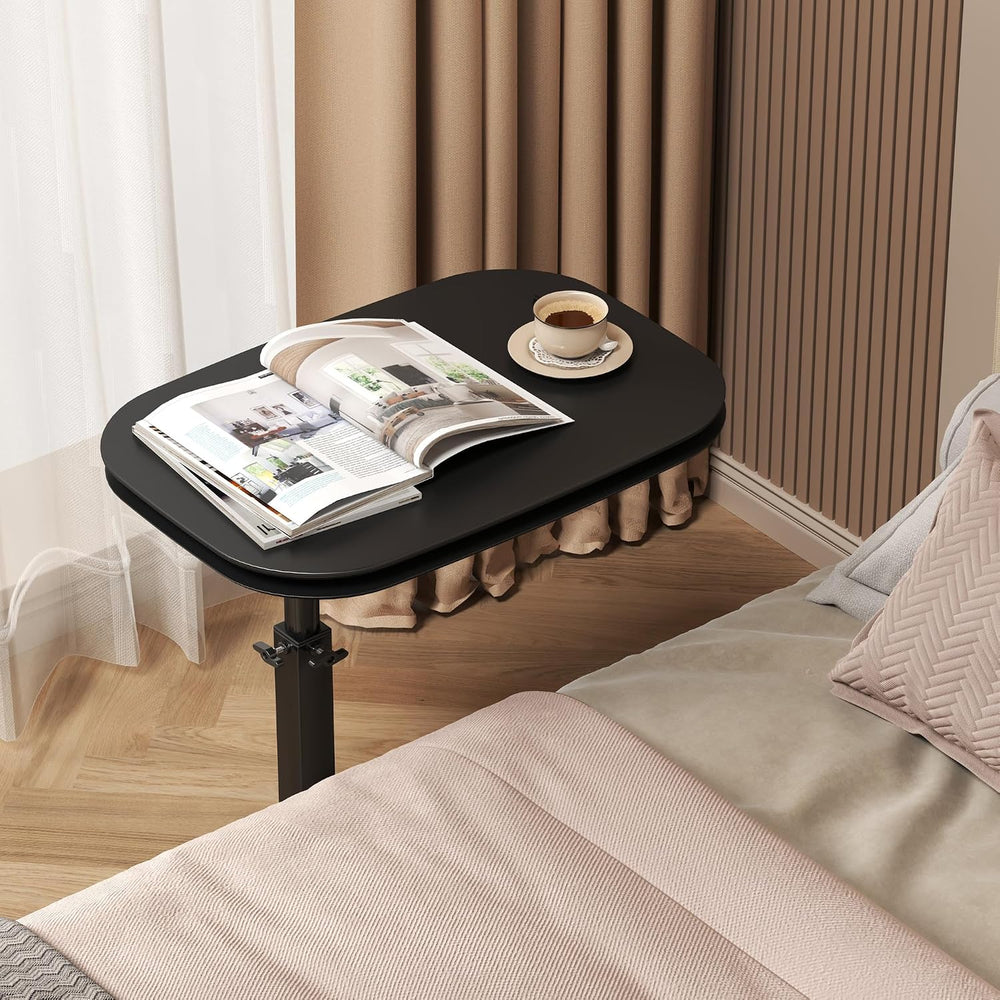 Adjustable Height C Shaped Side Table, 360°Swivel C Shaped End Table, Double ...