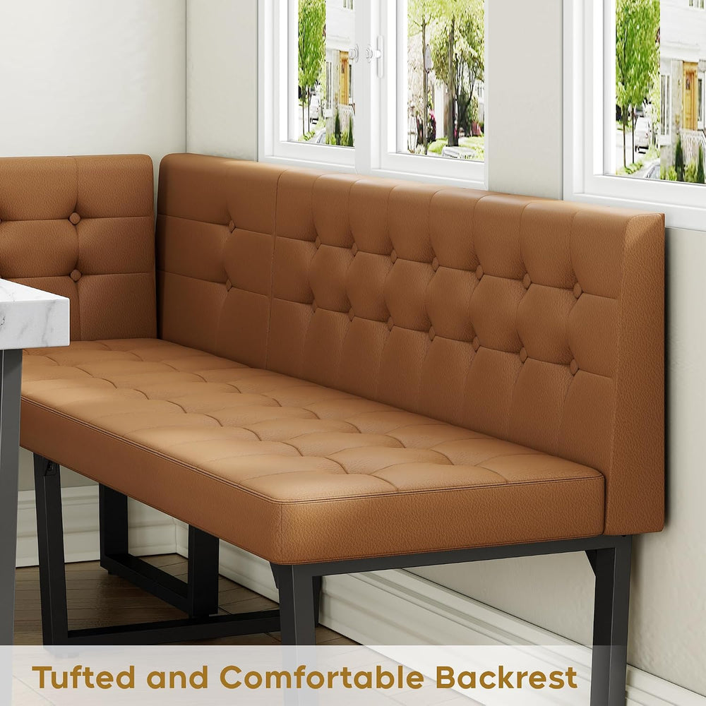 XIAO WEI Corner Dining Table Set for Small Spaces, 72 Inch Breakfast Nook wit...