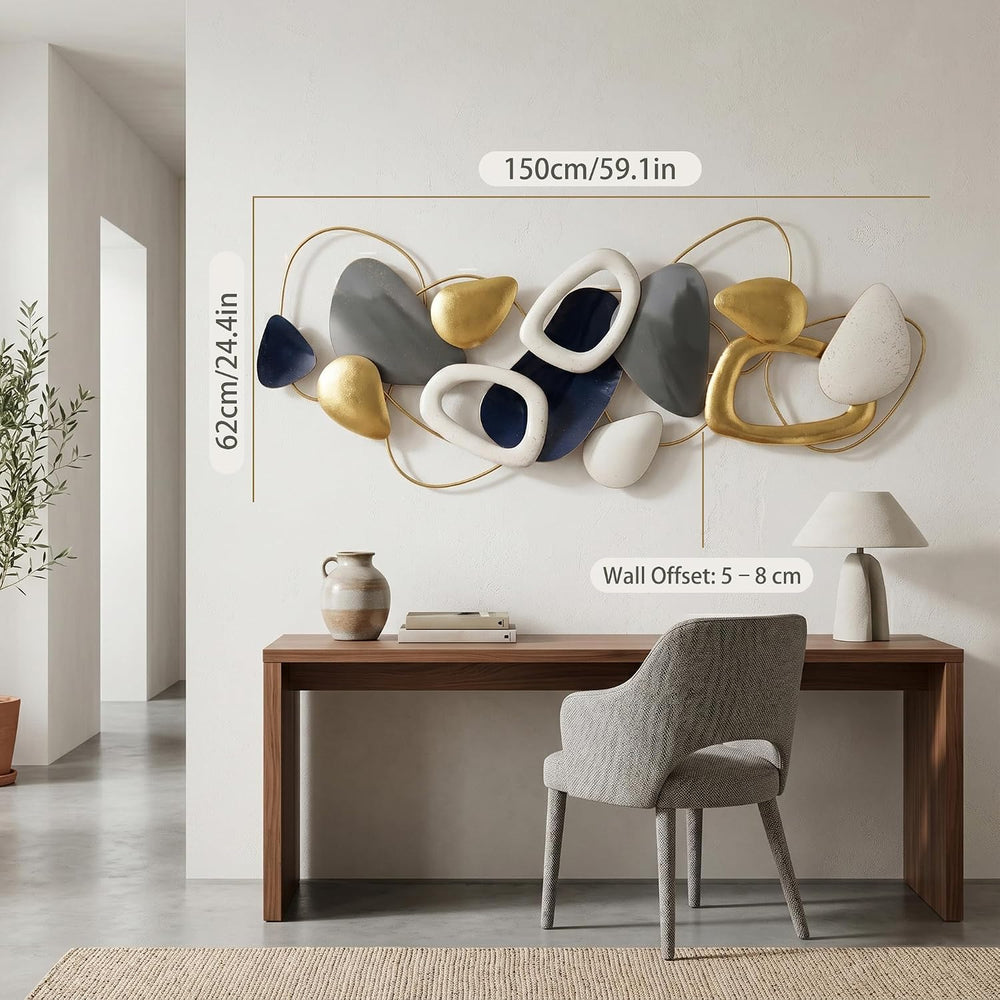 Axioglo 59" Large 3D Metal Wall Decor, Abstract Wall Art for Living Room