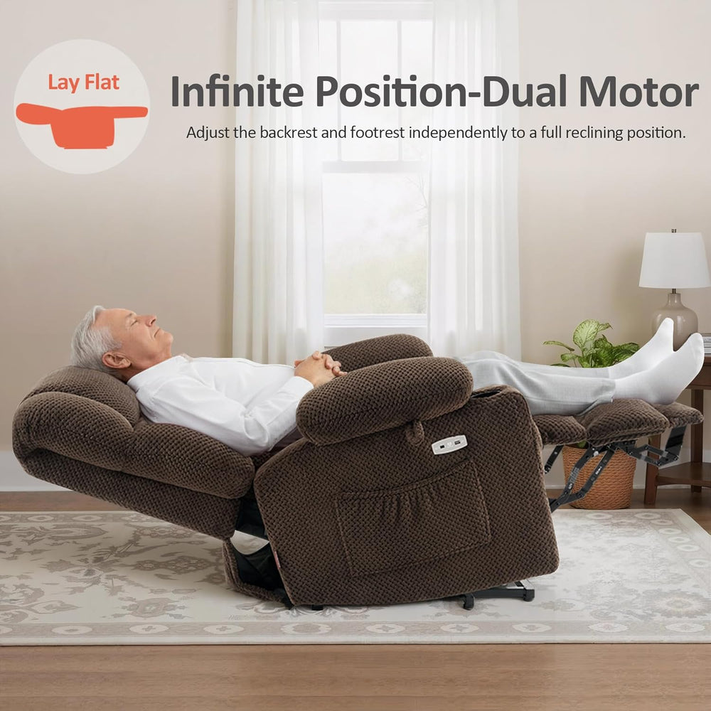 MCombo Dual Motor Power Lift Recliner Chair with Massage and Heat for Elderly...