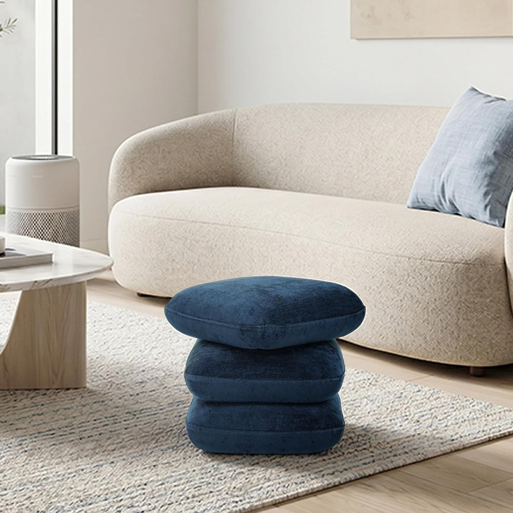 Get Set Style Ottoman, 360° Swivel Vanity Chair, Modern Geometric Ottoman, Fo...