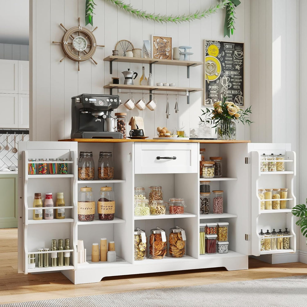 Gizoon 45" Kitchen Sideboard Buffet Cabinet with Storage Coffee Bar Cabi...