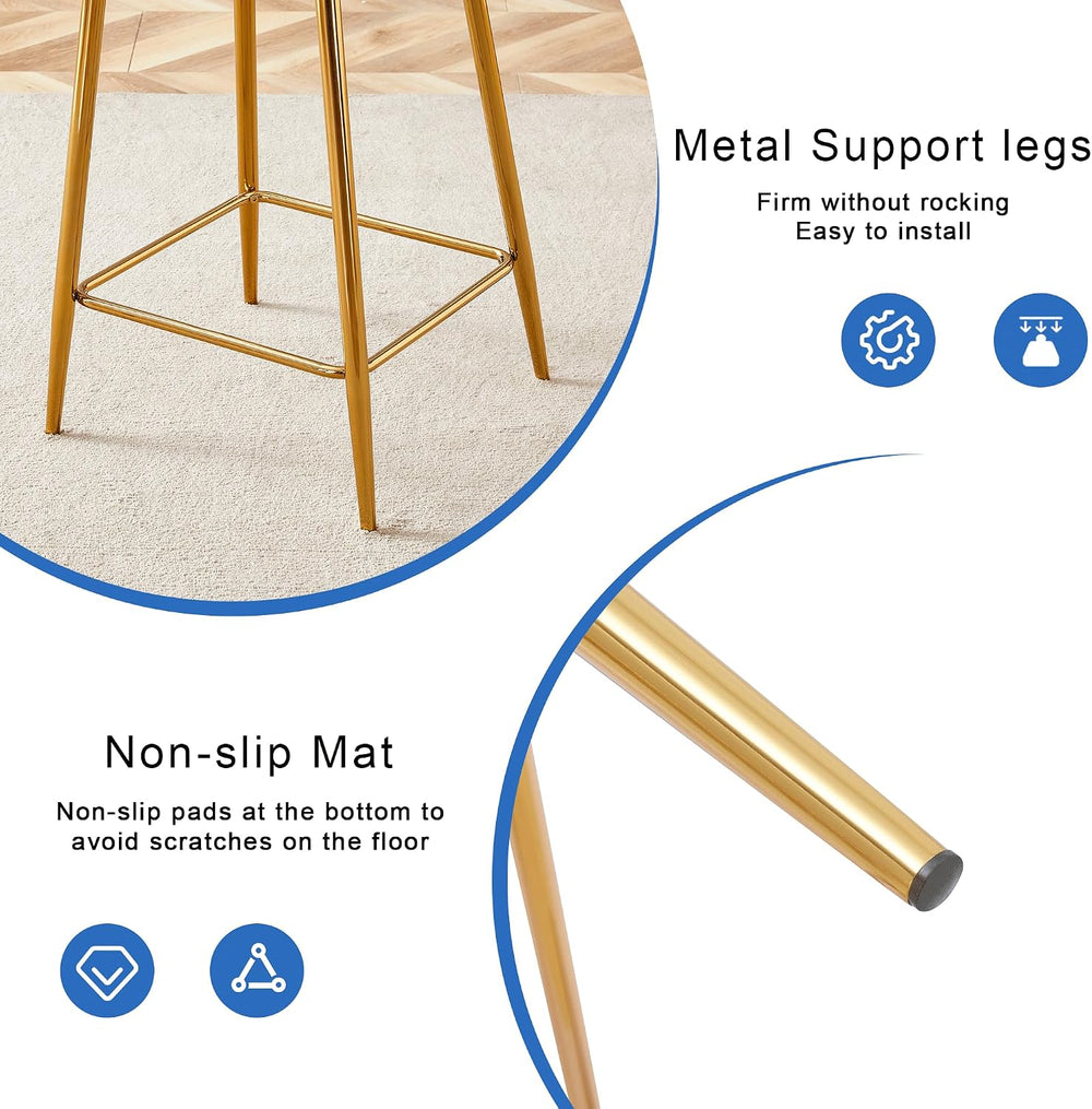 JUFU Transparent Acrylic Bar Stools, Modern Counter Height Bar Chairs with Ca...