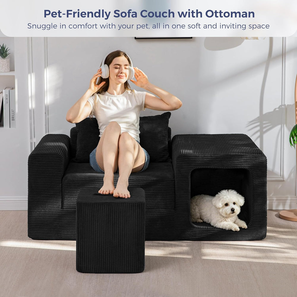 MAXYOYO Folding Sofa Couch, Convertible Floor Sofa with Armrest, Multifunctio...