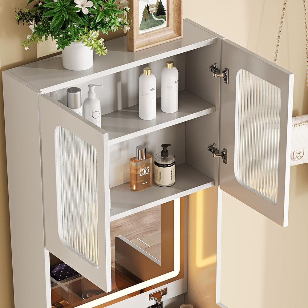 GOWE Vanity Table Set with Storage Adjustable Modern Contemporary for Bedroom...