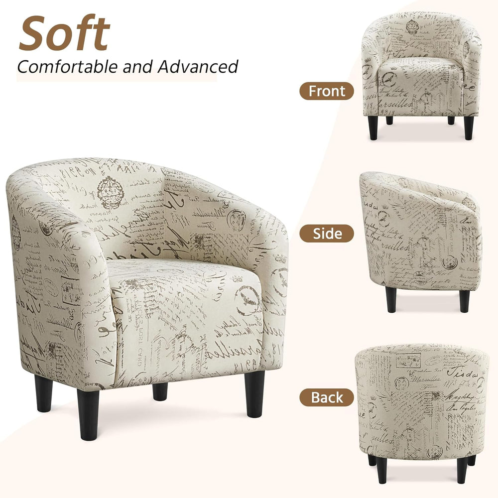 Yaheetech Compact Accent Chairs Set of 2 for Small Spaces, Letter Print