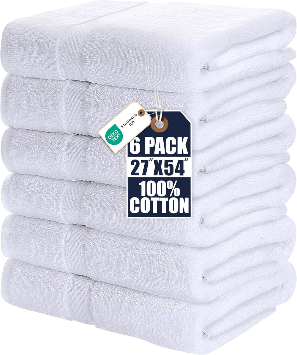 Utopia Towels 6 Pack Bath Towel Set (27 x 54 Inches), 500 GSM 100% Ring Spun ...