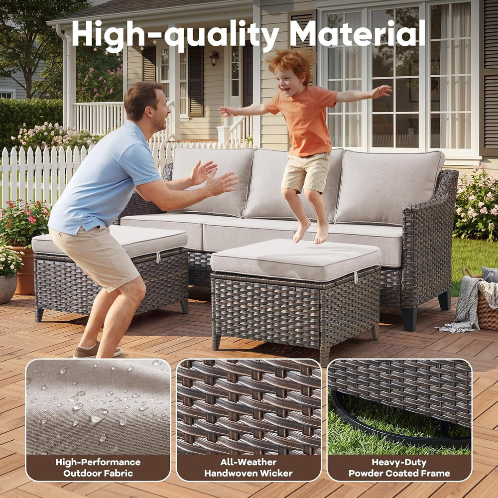 Luxury 6 Piece Patio Furniture Set-All Weather Outdoor Swivel Rocker Chairs w...