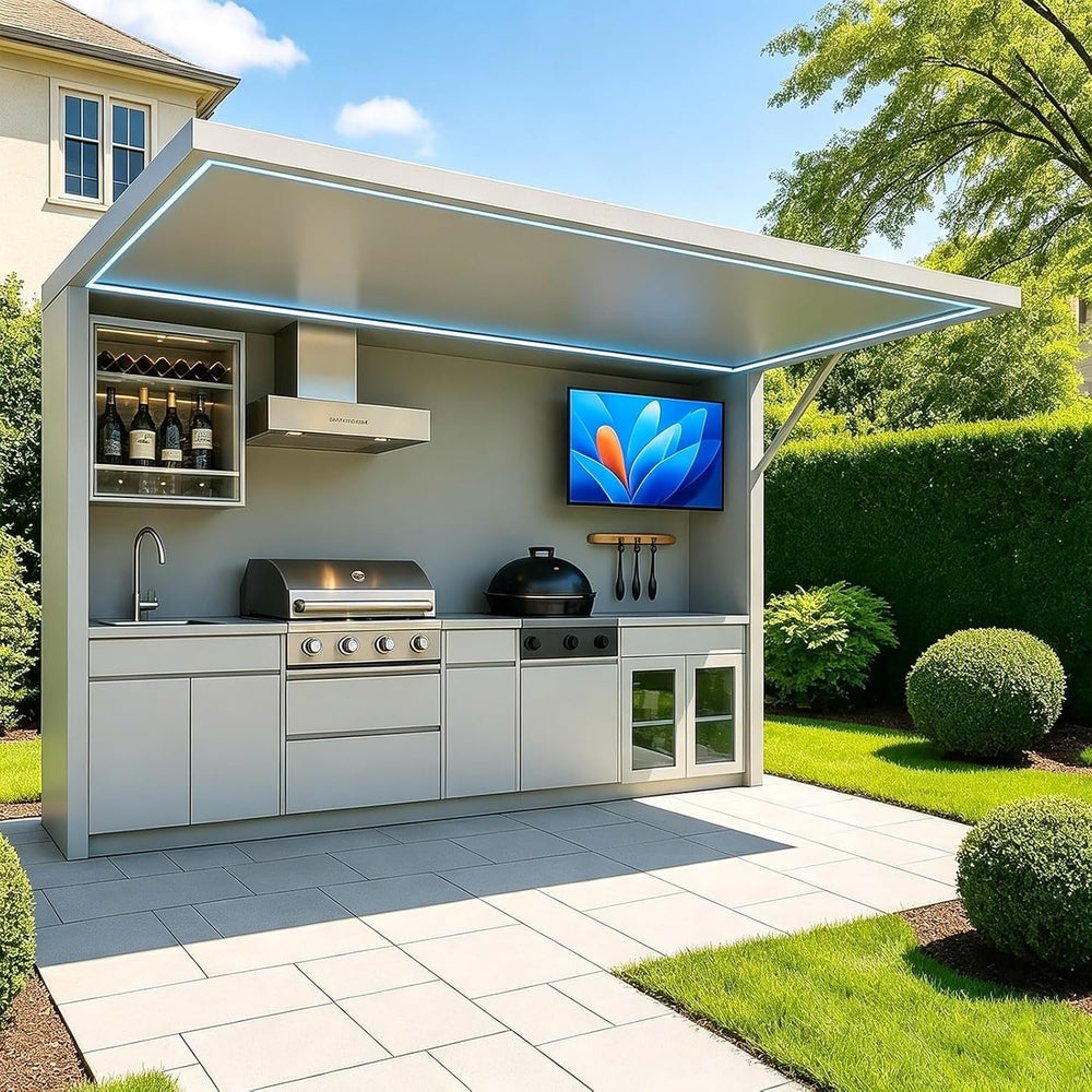 Outdoor Kitchen Bar Modular BBQ Kitchen Portable Food Preparation Station | P...