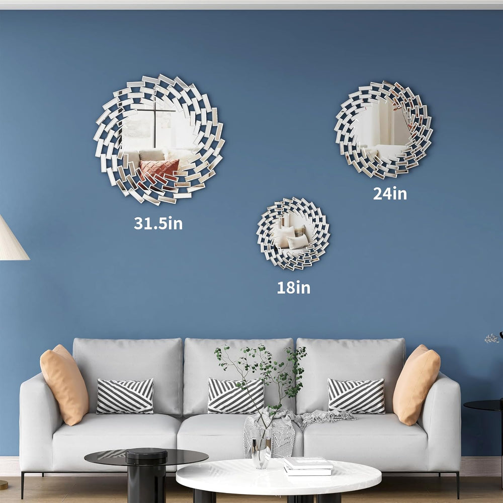 SHYFOY 18" Decorative Wall Mirror, Living Room Modern Round Mirrors