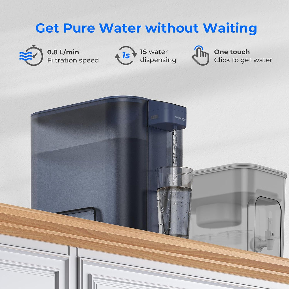 Waterdrop ED04B-L Mega Electric Water Filter Dispenser, Large 27-Cup, Blue