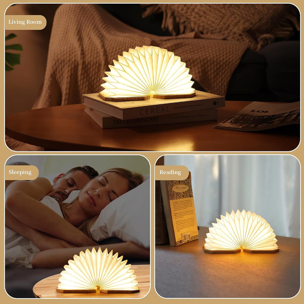 Uniwolk Paper Lamp Japanese Gifts House Warming Gifts, Book lamp 3 Colors Lig...