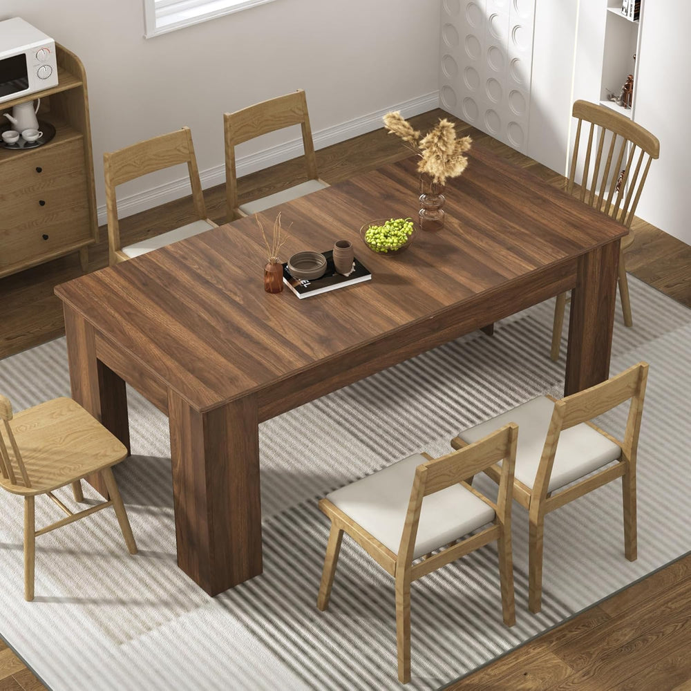 70.8"-110" Extendable Dining Table for 6-12 Person, Wooden Dining R...