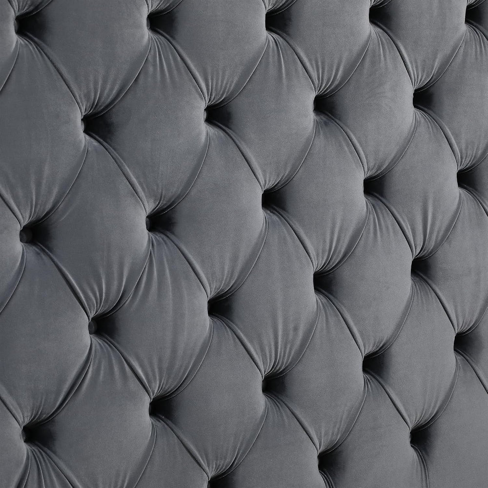 Better Home Products Eleonora King Size Velvet Upholstered Bed with Deep Butt...