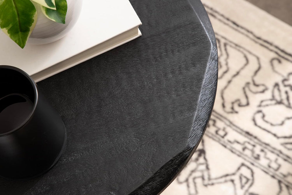 Kate and Laurel Tavares Modern Wooden Round Side Table, 18 x 18 x 20, Black, ...