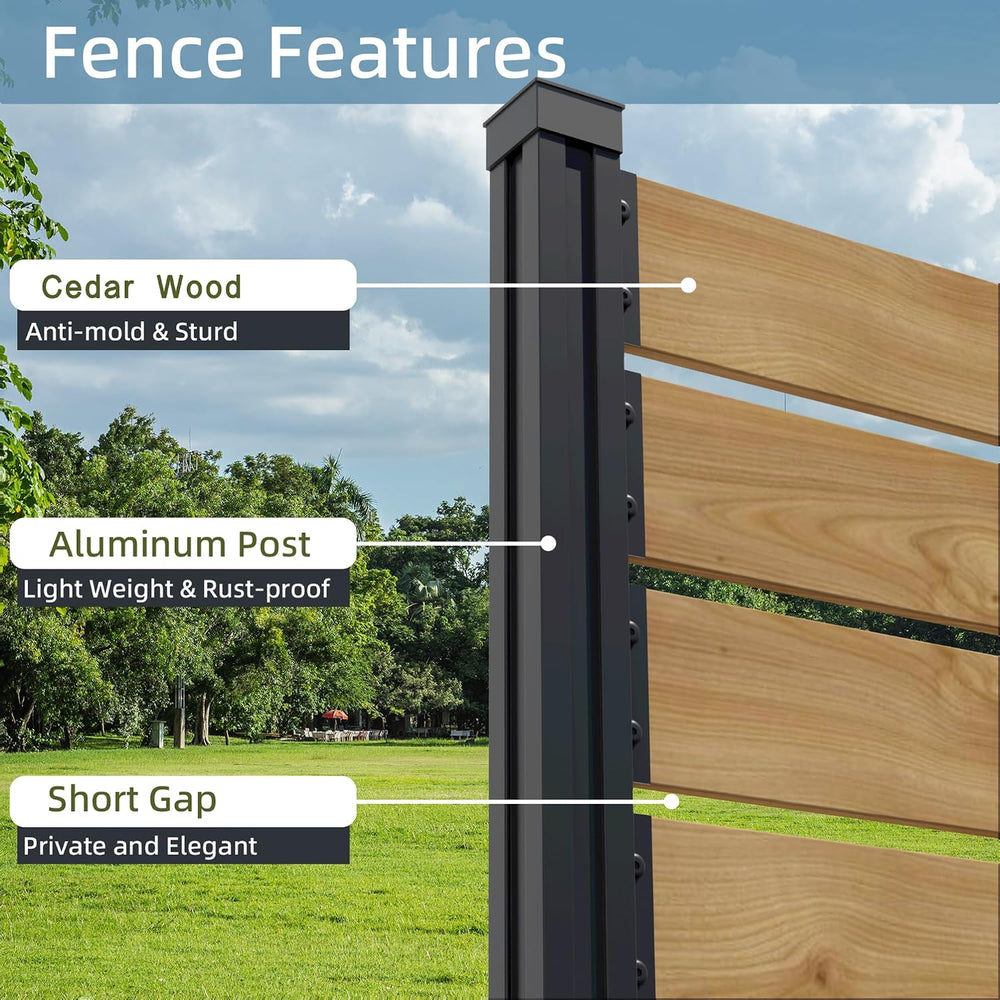 60''H x 40''W Outdoor No Dig Cedar Wood Fence Privacy Screen
