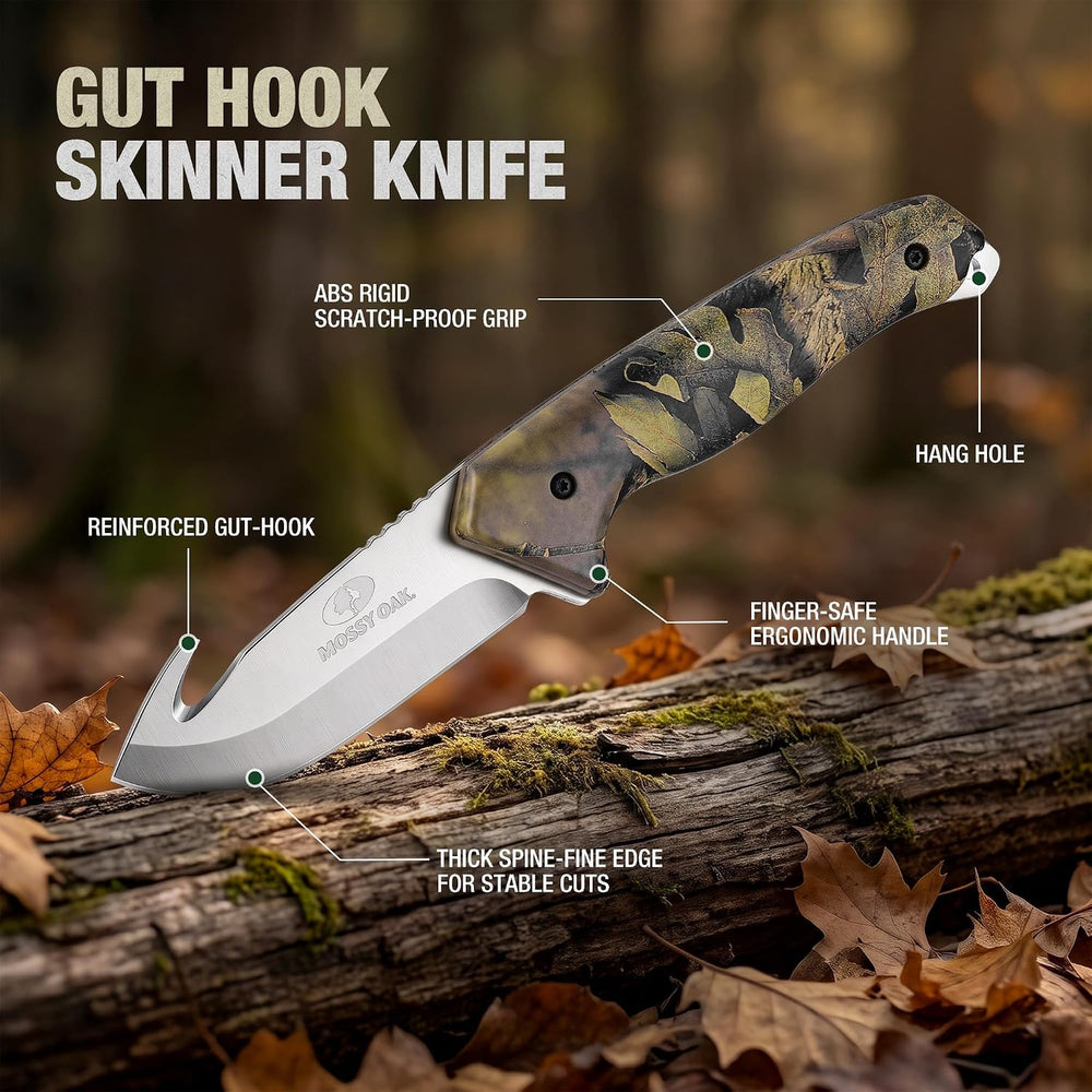 Mossy Oak Field Dressing Kit, Hunting Deer Knife Set with Carry Case