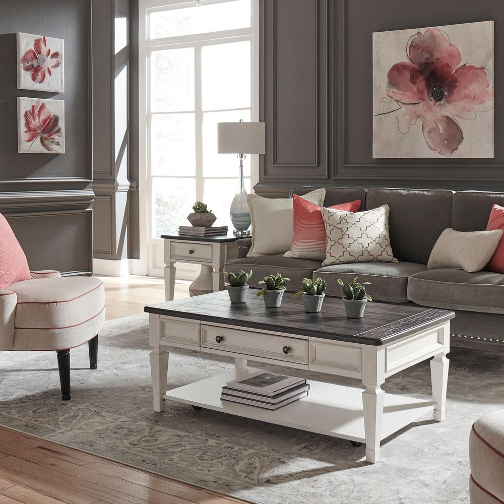 Liberty Furniture Allyson Park 3 Piece Living Room Table Set - Drawer Cocktai...