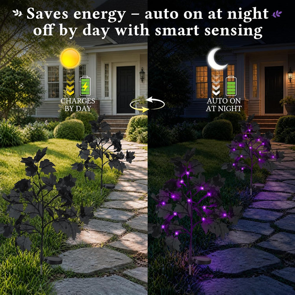4 Pack Solar Halloween Outdoor Decorations Fall Solar Stake Lights