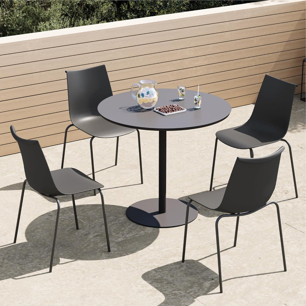 KISLOT Dining Chairs Set of 4, Plastic Outdoor Dining Room Chairs with Metal ...