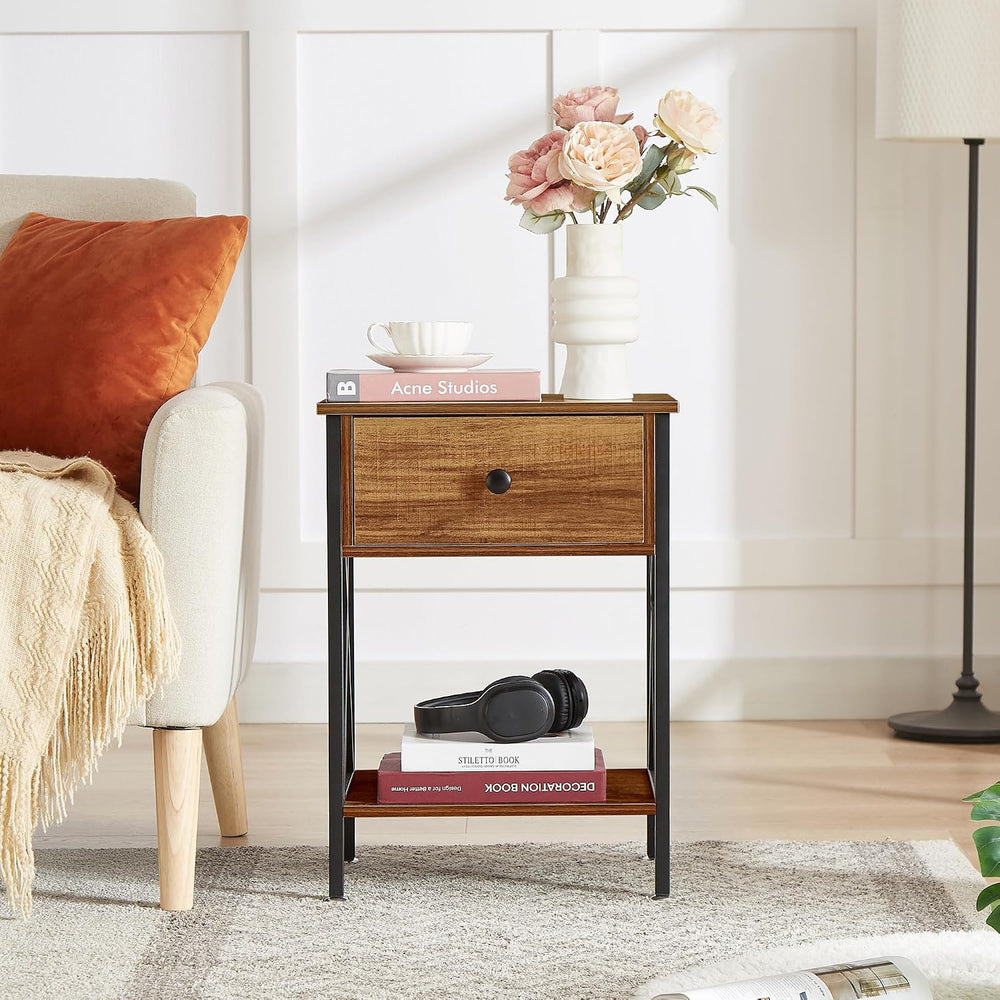VECELO Nightstands Set of 2, Modern Bedside End Tables, Night Stands with Dra...