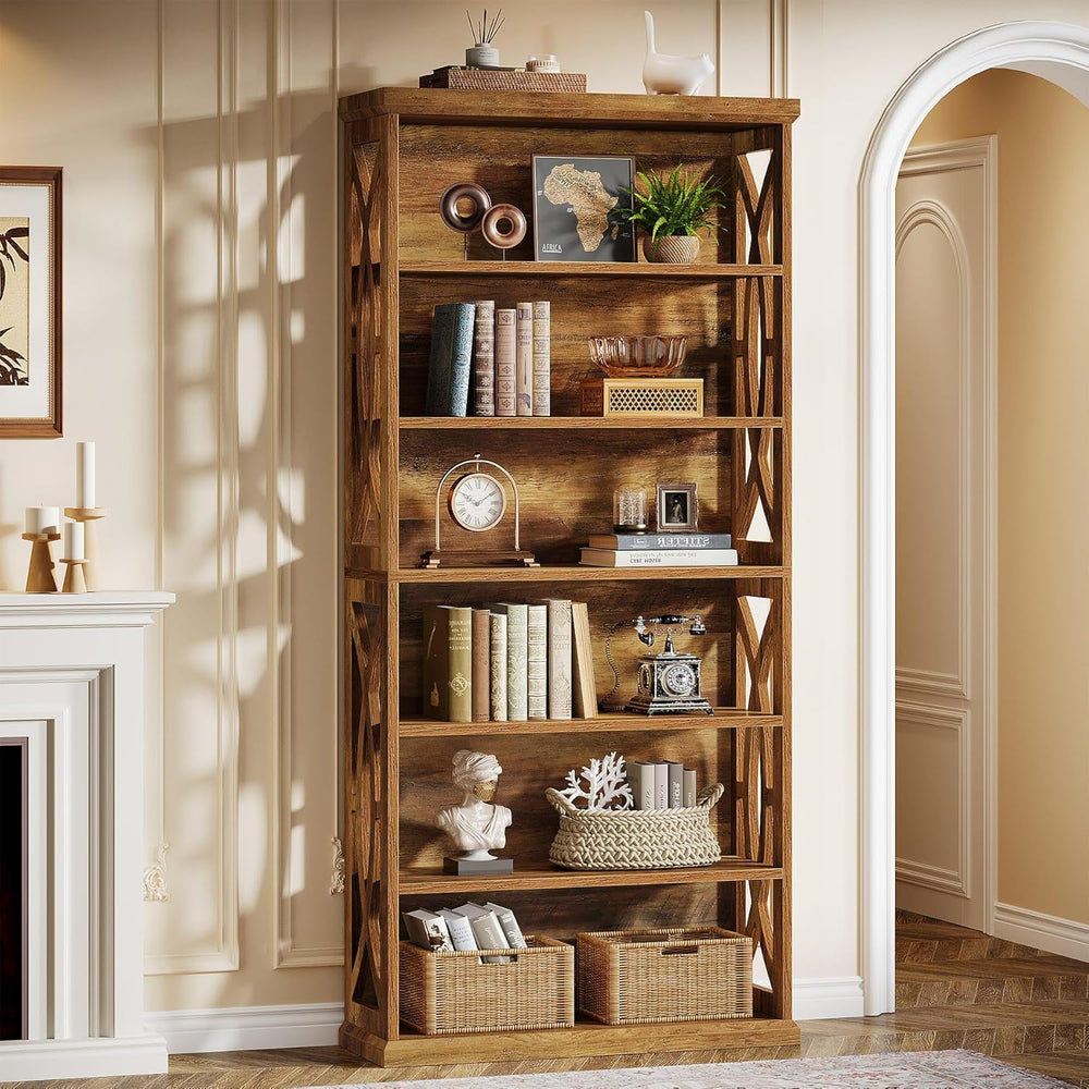 Tribesigns 6-Tier Bookshelf, 71 Inches Tall Freestanding Bookcase, Large Indu...