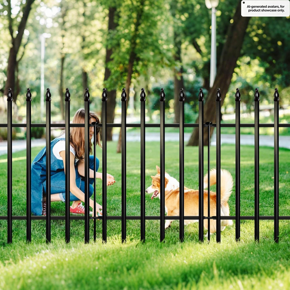ARIFARO 5 Panels Metal Garden Fence 24" H x 24" W, Decorative Fence...