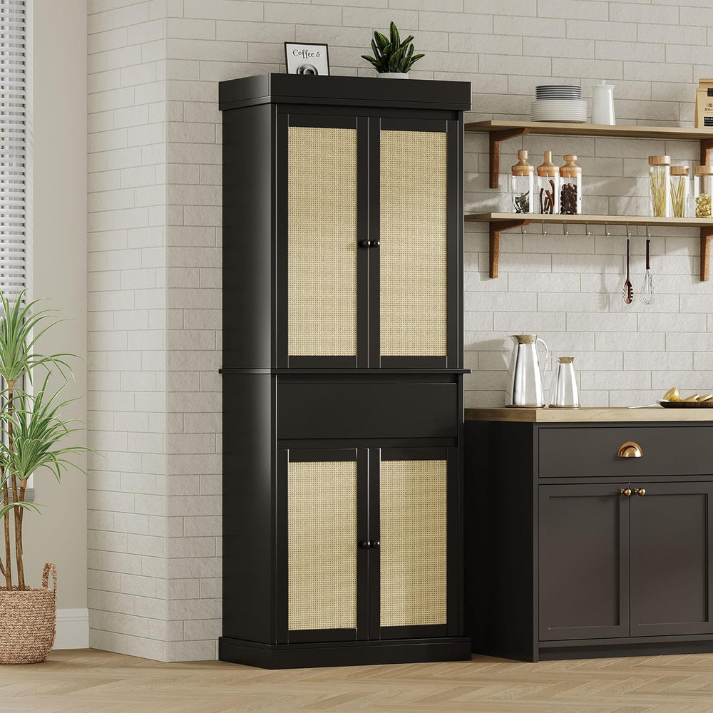 IDEALHOUSE Pantry Cabinet,70" Tall Kitchen Pantry Cabinet with 4 Doors a...