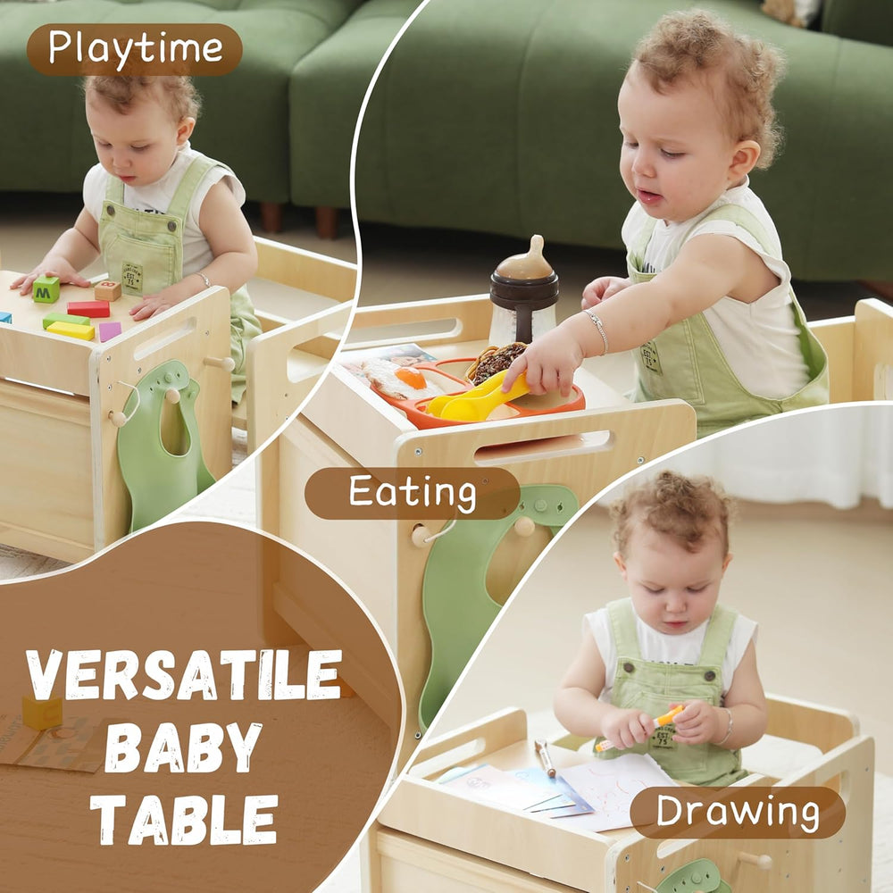 bpmfkid Montessori Weaning Table and Chair Set - Adjustable Design for Toddle...
