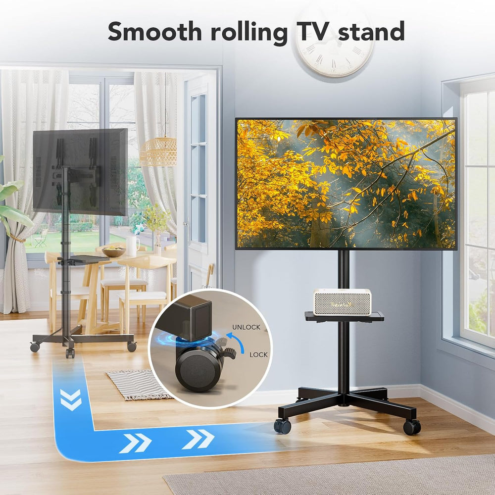 AX WABER Mobile TV Stand for 23-60 Inch LCD LED Flat/Curved Panel Screen TVs,...